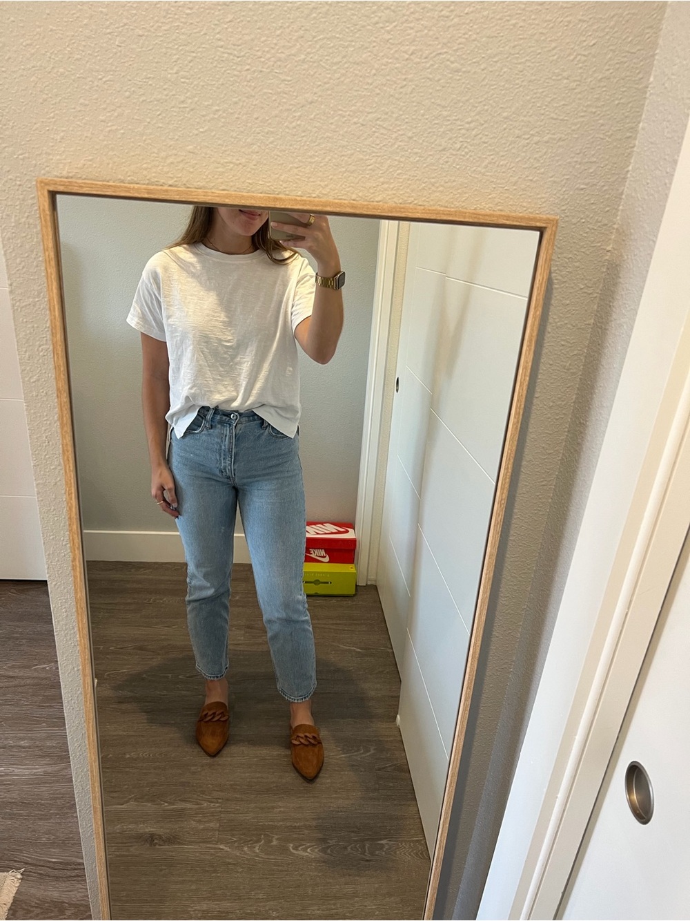 Abercrombie & Fitch Light Blue Ultra High-Rise Ankle Straight Jeans